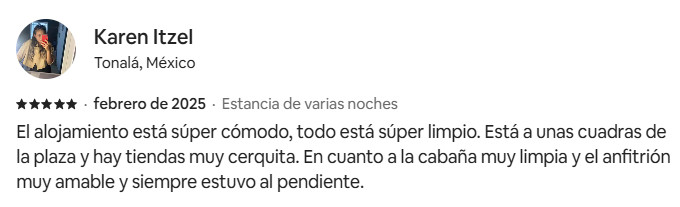 Comentarios Renta de Cabaña Lunamielera Capulin