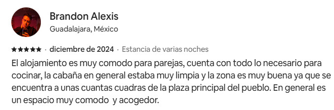 Comentarios Renta de Cabaña Lunamielera Capulin